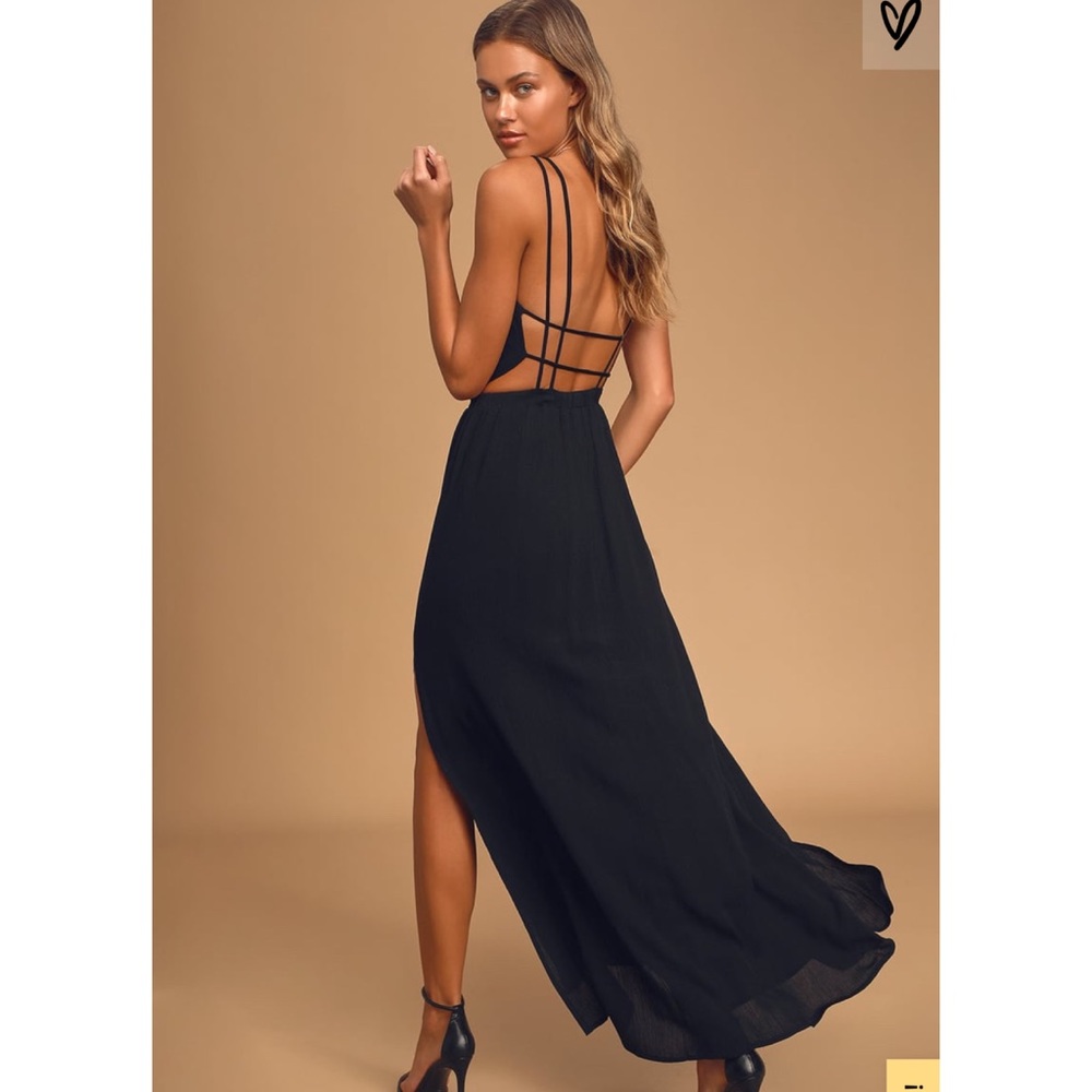 Lulu Lost in Paradise Black Maxi Dress
